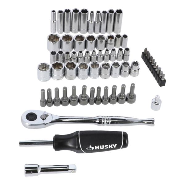JUEGO DE HERRAMIENTAS PARA MECÁNICO DE ACERO HUSKY 65 PIEZAS