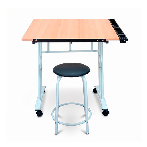 Mesa de Trabajo con Banco 4Tune Drawing FID1690R / Natural con blanco y negro