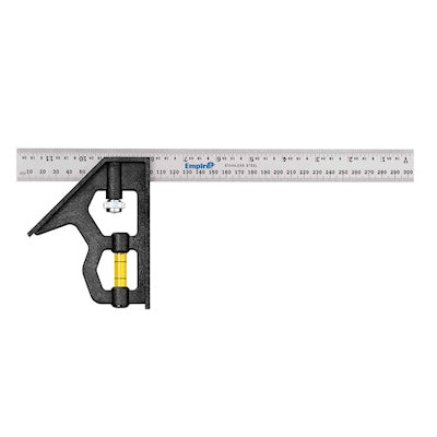 ESCUADRA DE ACERO CON VIAL DE ACRÍLICO DE 12 PULGADAS 30 CM EMPIRE