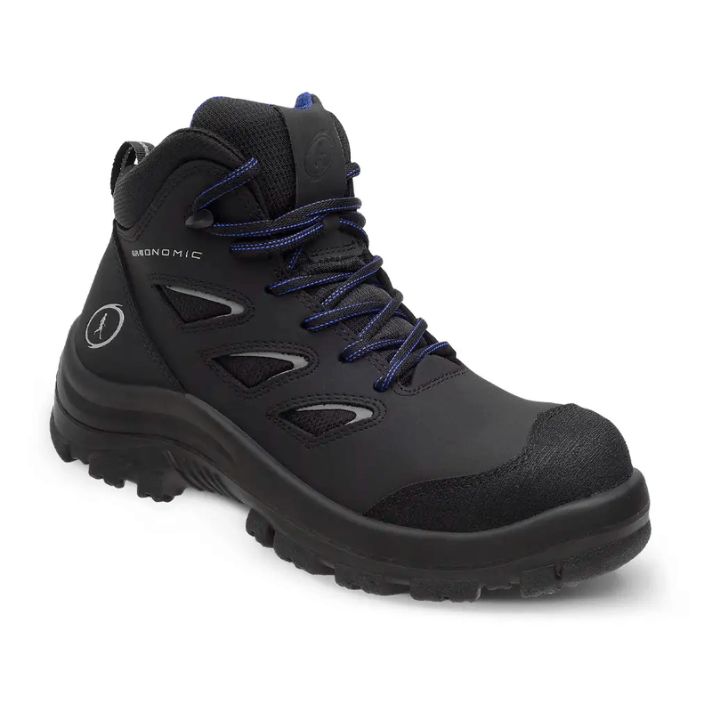 ZAPATO DE SEGURIDAD TIPO BOTA PREMIUM DIELECTRICO CASQUILLO POLICARBONATO NEGRO/AZUL