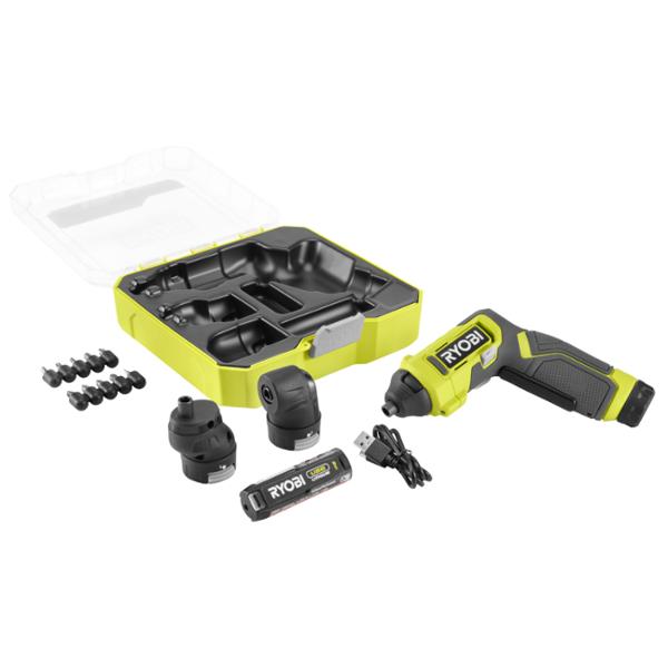 KIT DE DESTORNILLADOR MULTI-USO RYOBI CON BATERIA USB LITHIUM DE 2 AH Y CABLE DE CARGA
