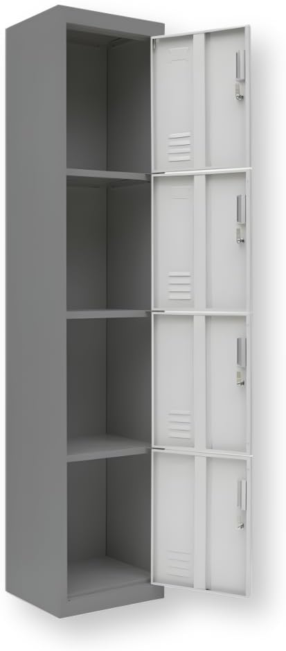EKE Locker Metalico 185 X 38 X 45 Grande Almacenamiento Resistente Lockers Casilleros de Metal con Llave para Oficina Es
