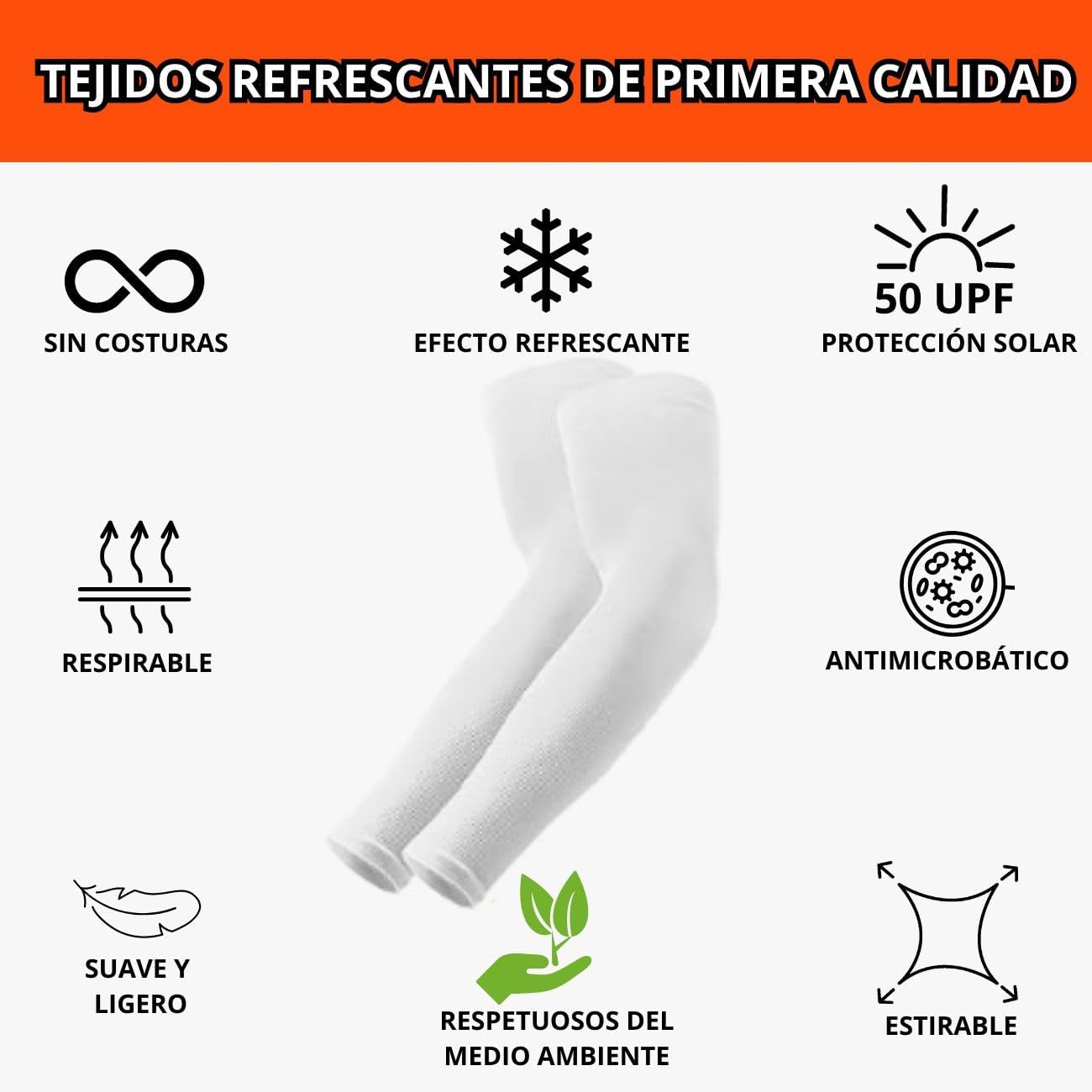 Timotech 4 Pares de Mangas de Protección UV para Brazos, Mangas para Sol Deportivas Fresco y Transpirable, Cubierta de T