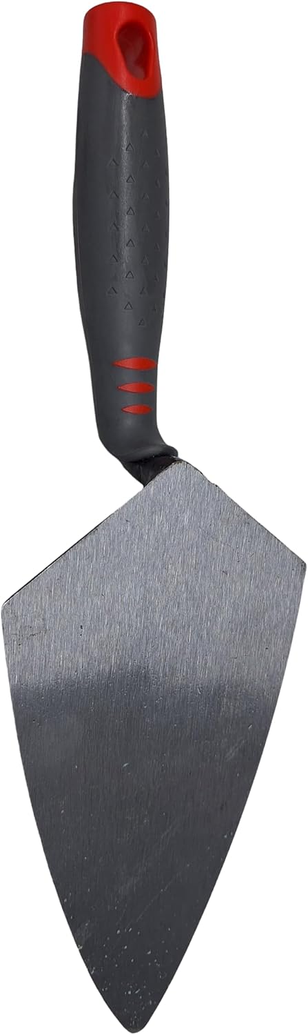 Cuchara para Albañil 9", Mango Ergonómico, Rojo y Negro, Hoja de Acero