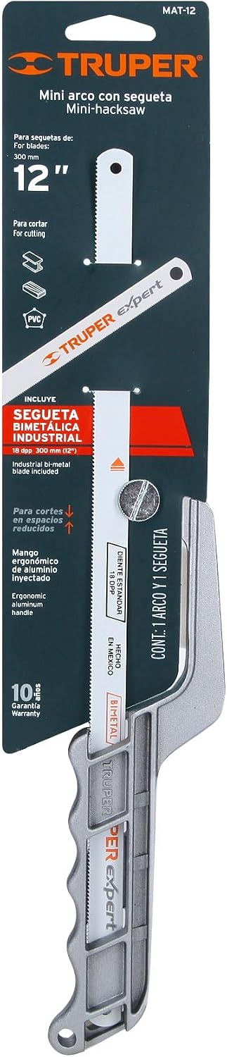 Truper MAT-12, Mini arco de aluminio para segueta 12"