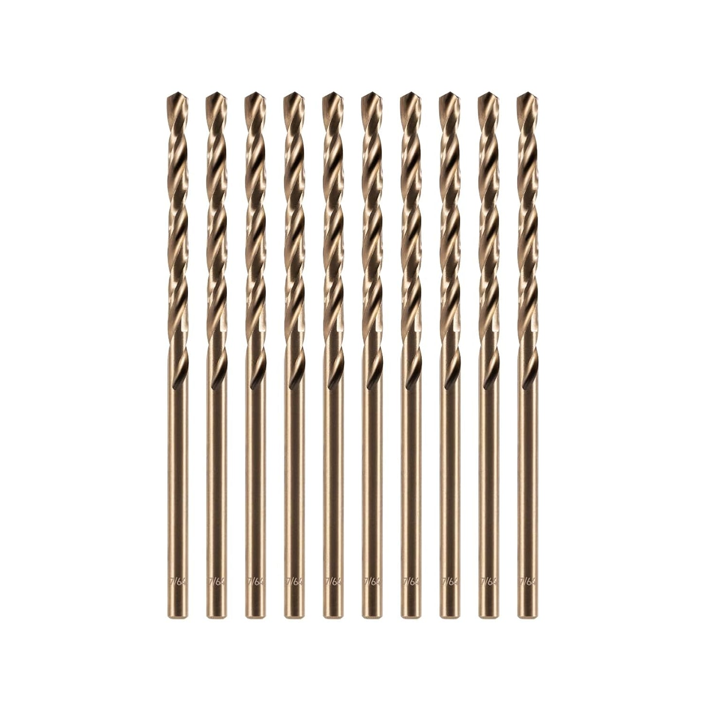 amoolo - Broca de cobalto de 3/16 pulgadas (10 unidades), juego de brocas de metal HSS M35 para metal duro, acero inoxid