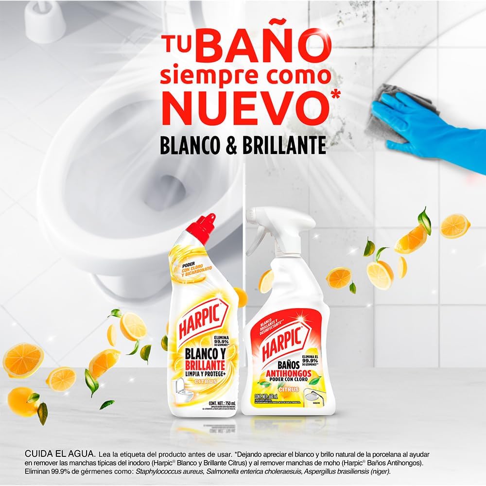 Harpic® Limpiador Líquido para Baños Antihongos Citrus