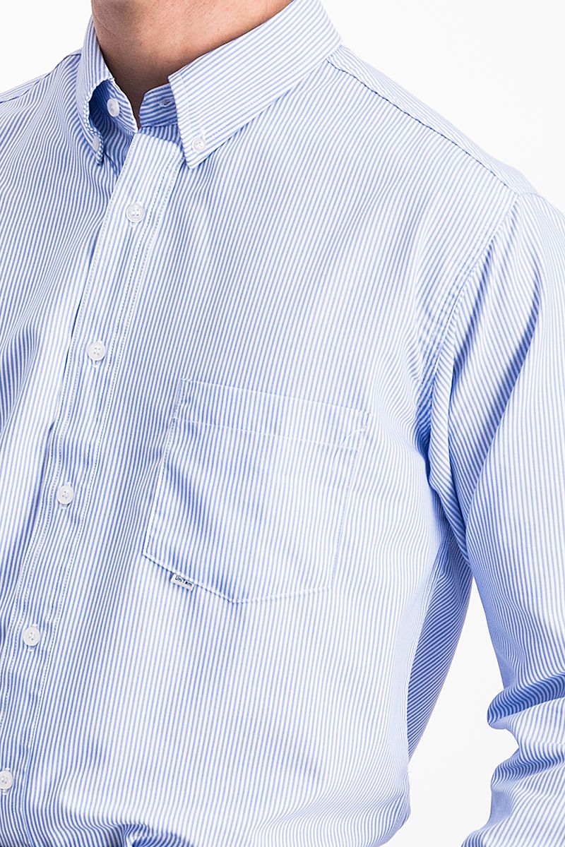CAMISA CASUAL MANGA LARGA POLY OXFORD GRIS CABALLERO