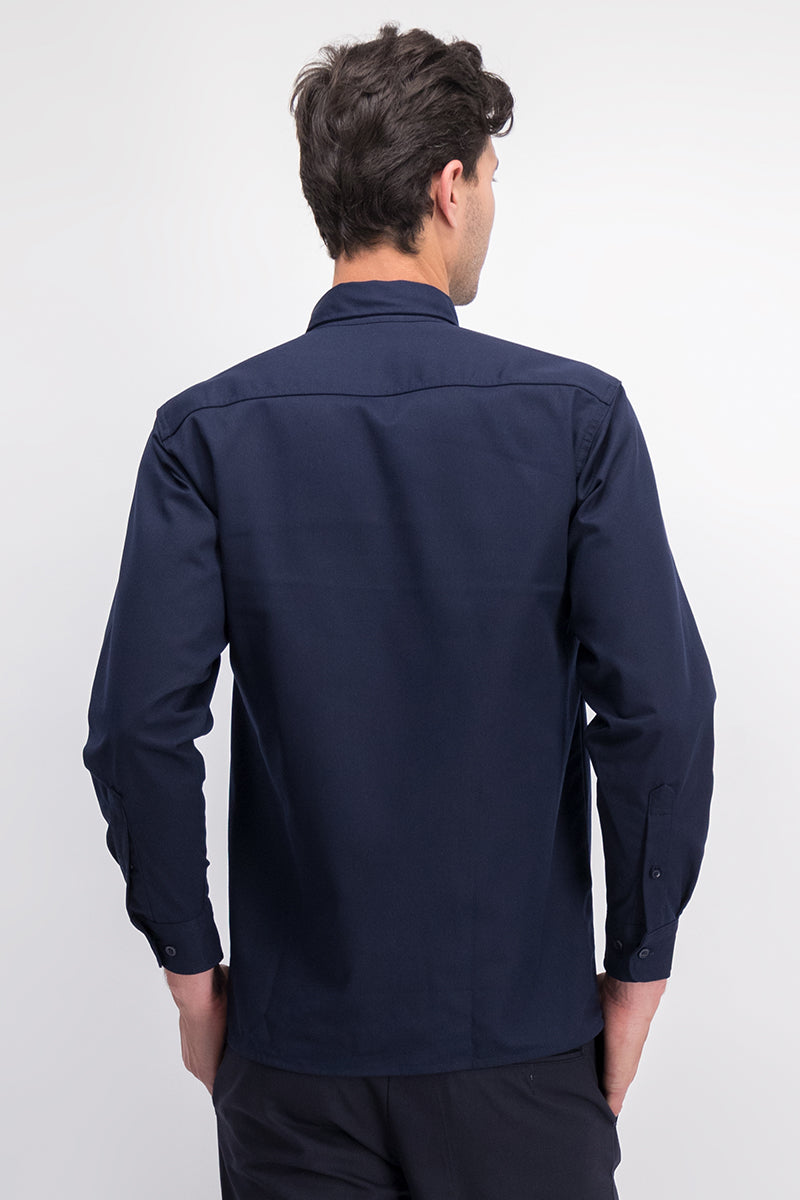 CAMISA INDUSTRIAL MANGA LARGA GABARDINA LIGERA GRIS CABALLERO