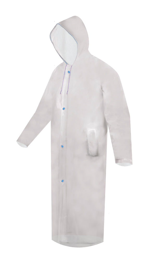 Impermeable tipo gabardina traslúcida larga