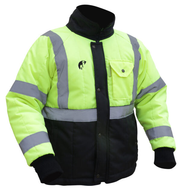 Chamarra corta bicolor amarilla con reflejante textil