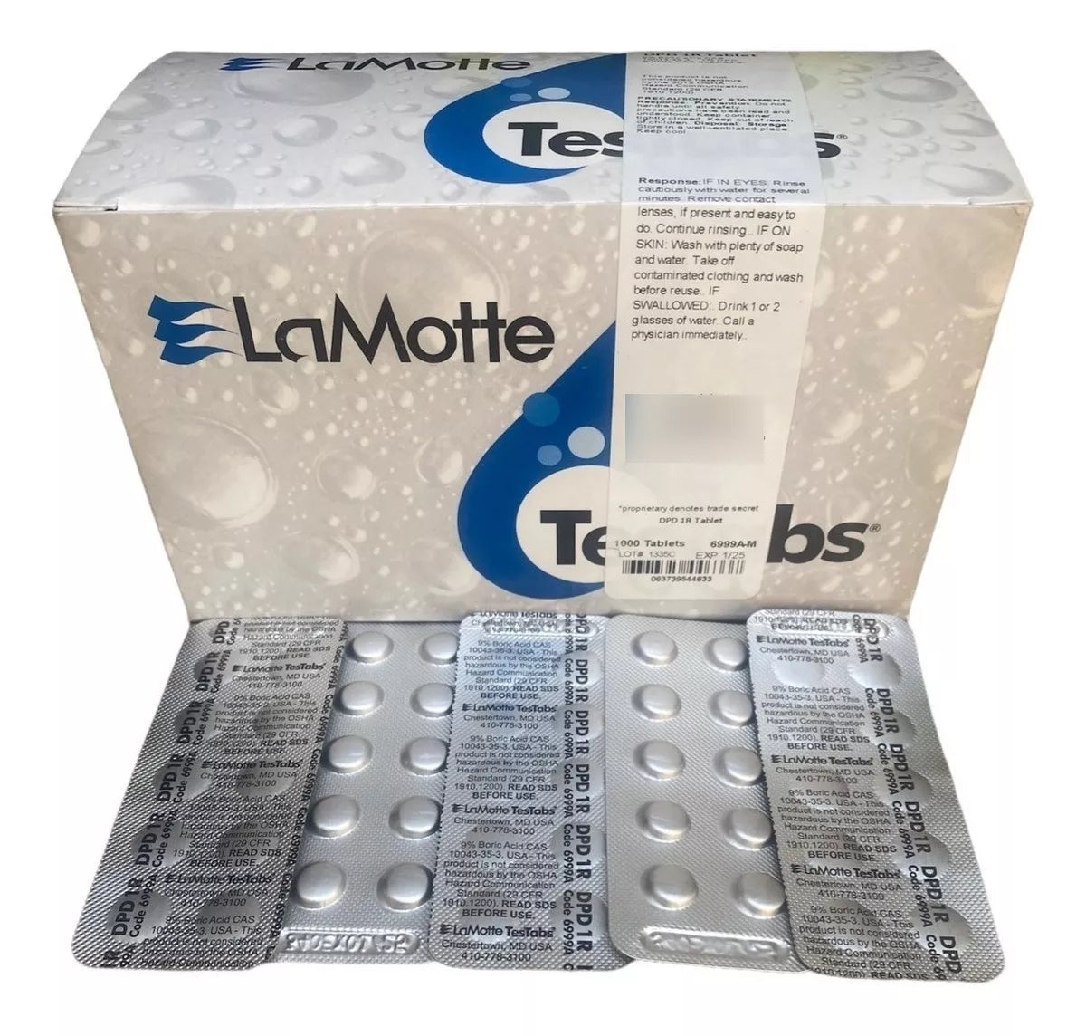 Tabletas C/1000 Reactivos Dpd 1 Rapid Marca Lamotte Alberca