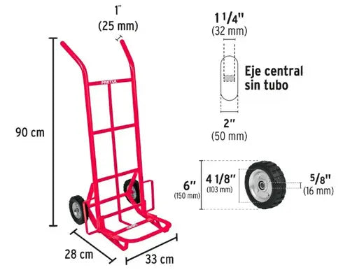 Diablo Carga 100kg Ruedas Sólidas Balero Sen. Fiero 44475