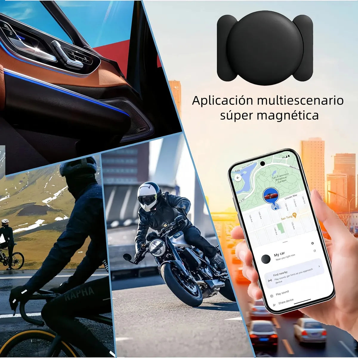 Localizador Gps Magnético Mini Para Carro Moto Universal Ios Android Impermeable Nbzani