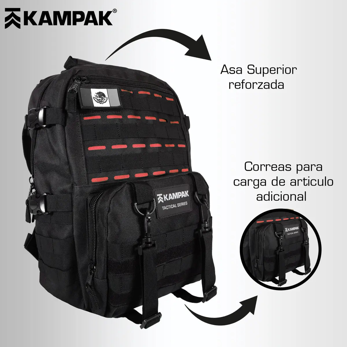 Super Mochila Kampak Ep40 Multiusos P/ Laptop Ajustable Color Negro
