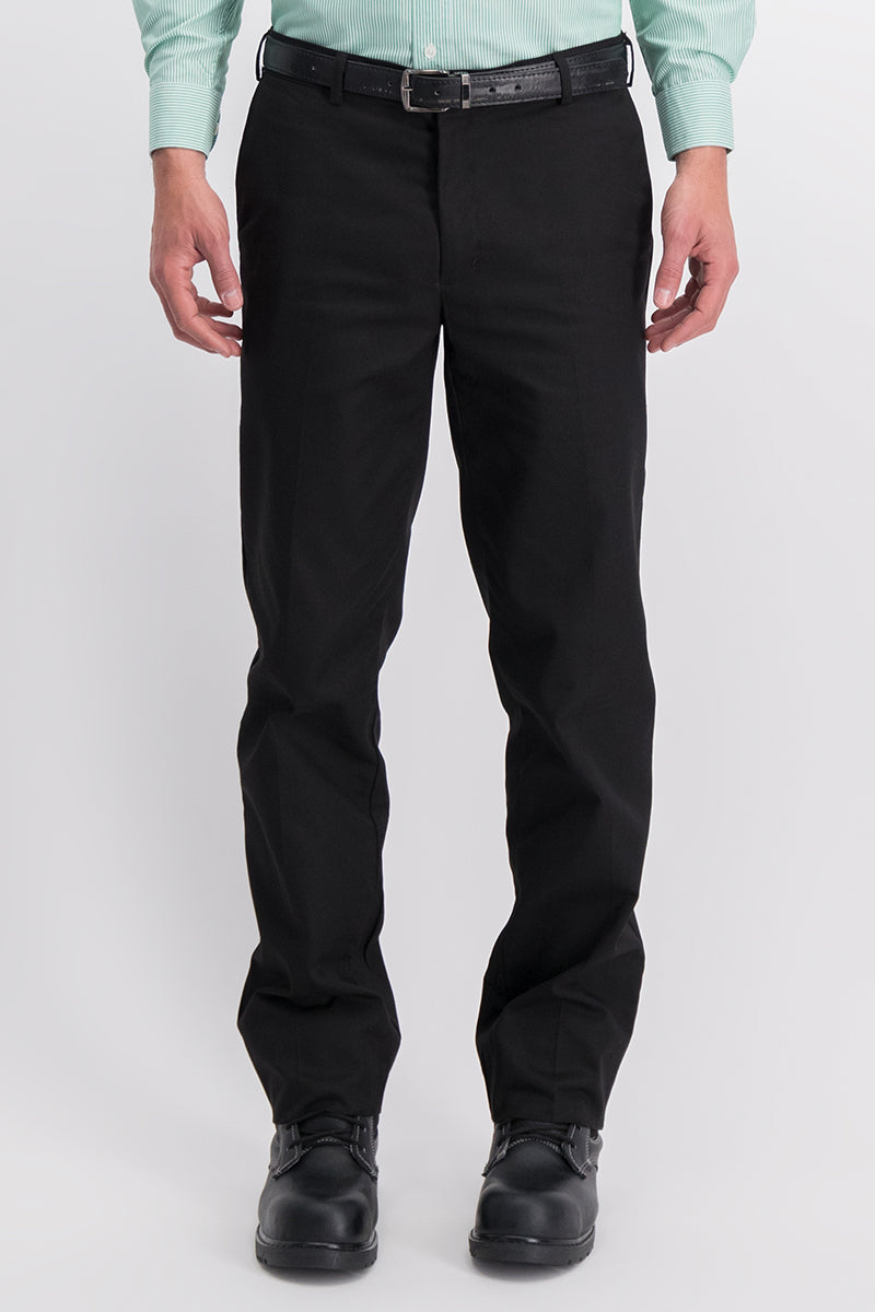 PANTALON DE GABARDINA CORTE RECTO IMPORTACION NEGRO CABALLERO