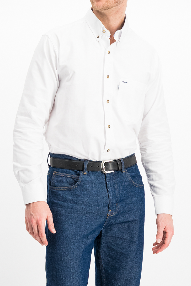 CAMISA CASUAL MANGA LARGA OXFORD BLANCO CABALLERO
