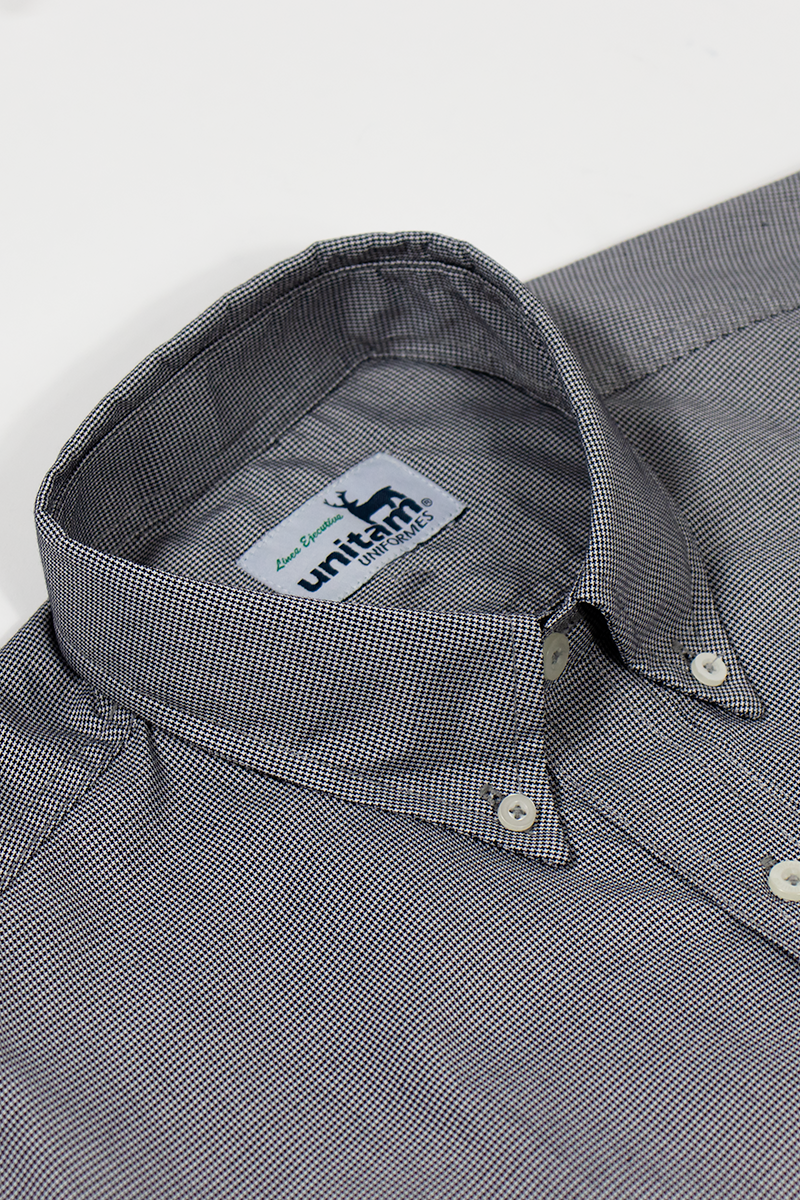 CAMISA EJECUTIVA MANGA LARGA CUADROS CHEKERS CELESTE CABALLERO