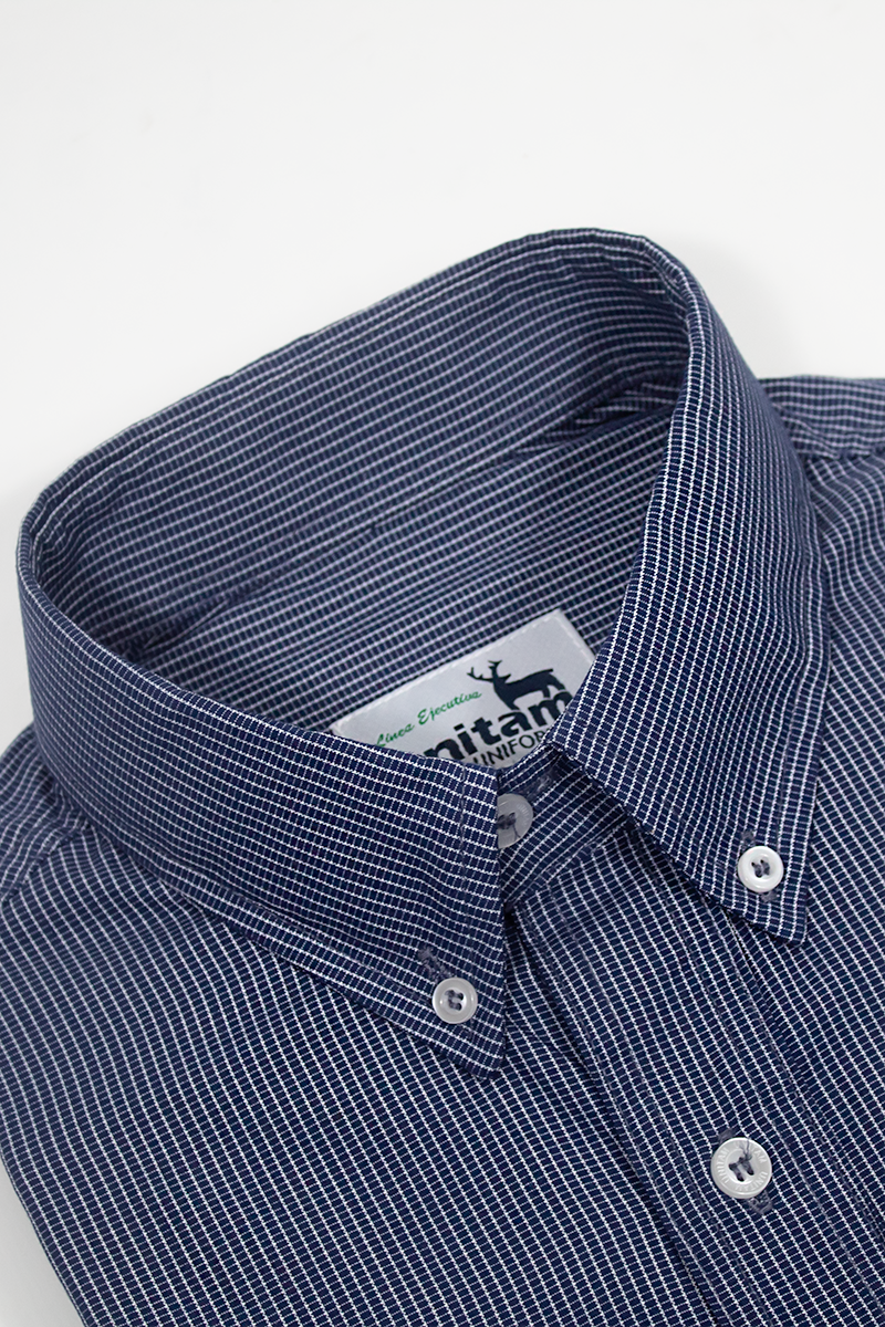 CAMISA EJECUTIVA MANGA LARGA CUADROS NET REY MARINO CABALLERO