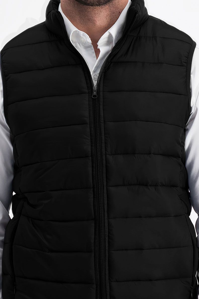 CHALECO CASUAL PLASTIFICADO NEGRO CABALLERO