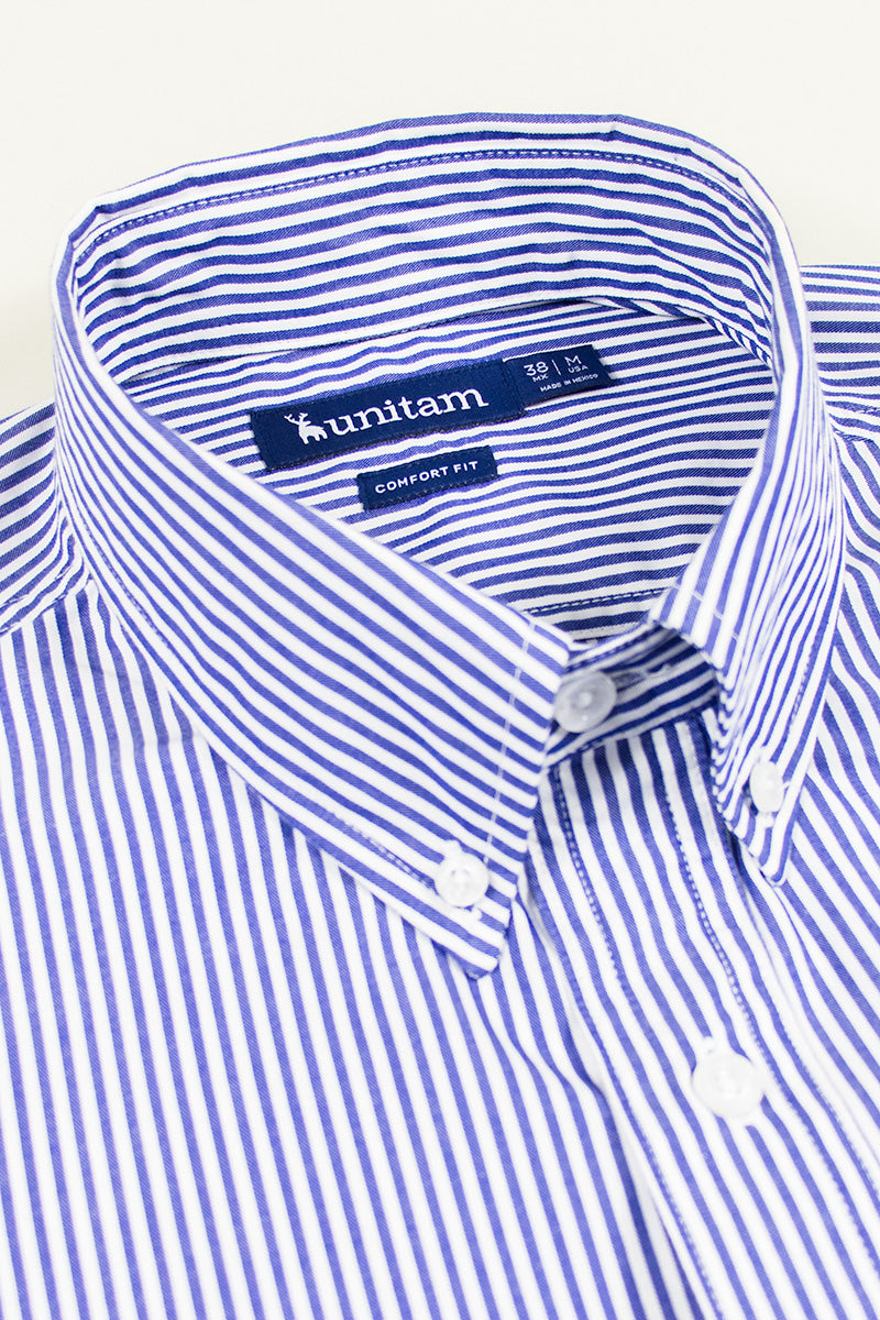 CAMISA CASUAL MANGA LARGA RAYAS SYDNEY BLANCA CABALLERO