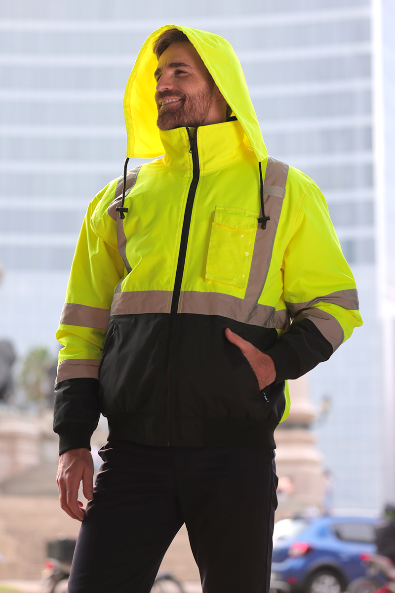 CHAMARRA DE ALTA VISIBILIDAD AMARILLO/NEGRO CABALLERO