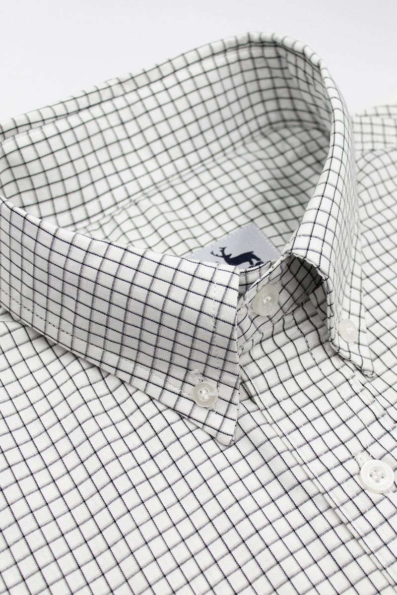 CAMISA EJECUTIVA MANGA LARGA CUADROS NEW YORK AZUL MARINO CABALLERO