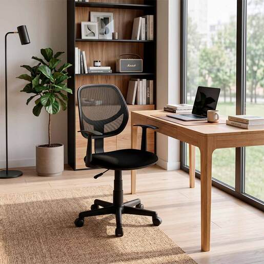 Silla Secretarial Lancaster Sky Chair Altura Ajustable Negra