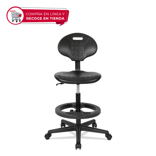 Silla de Trabajo Alta Office Depot Poliuretano Negro