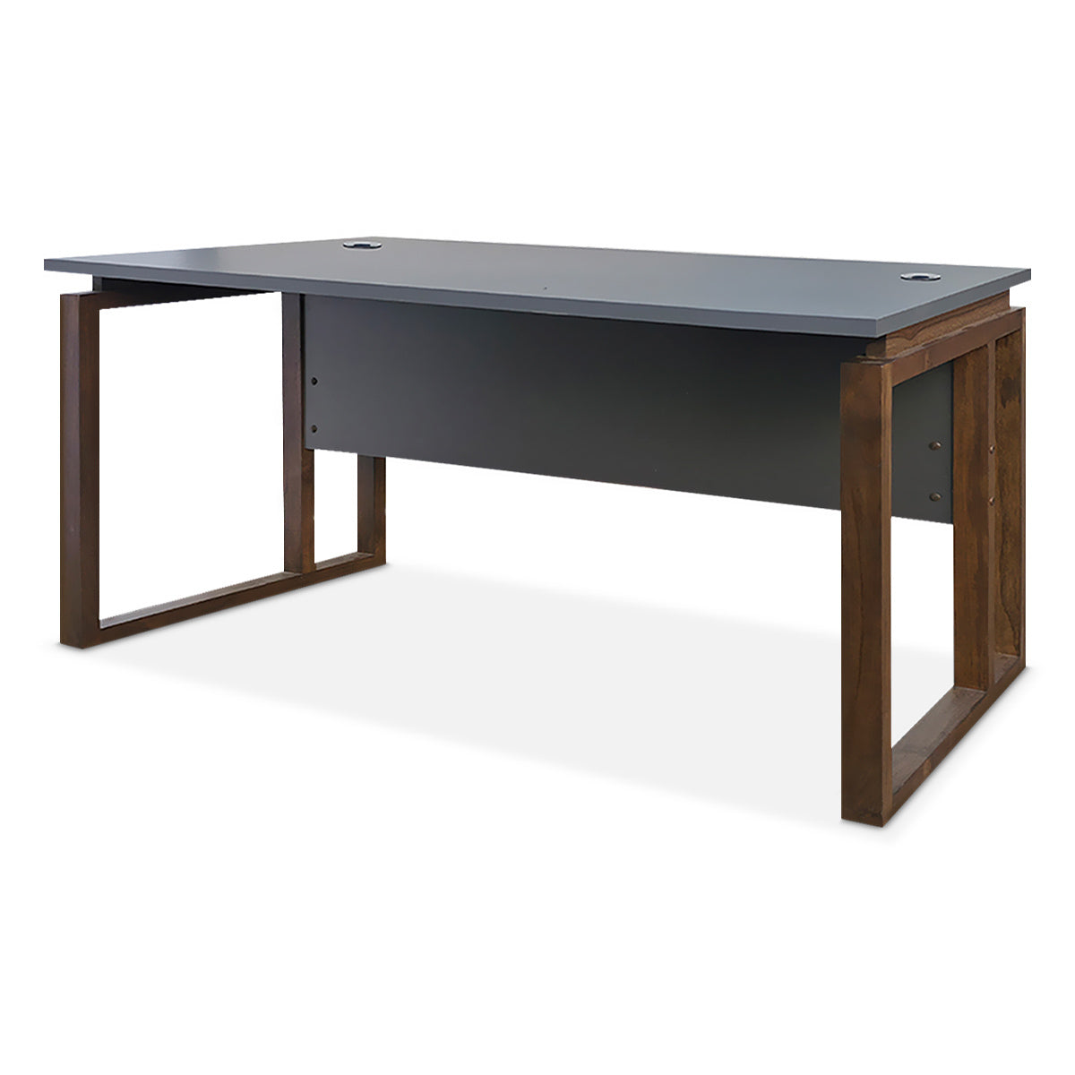 Escritorio para Oficina Skanor Tablero Termofusionado Gris Nogal 150 x 70 cm