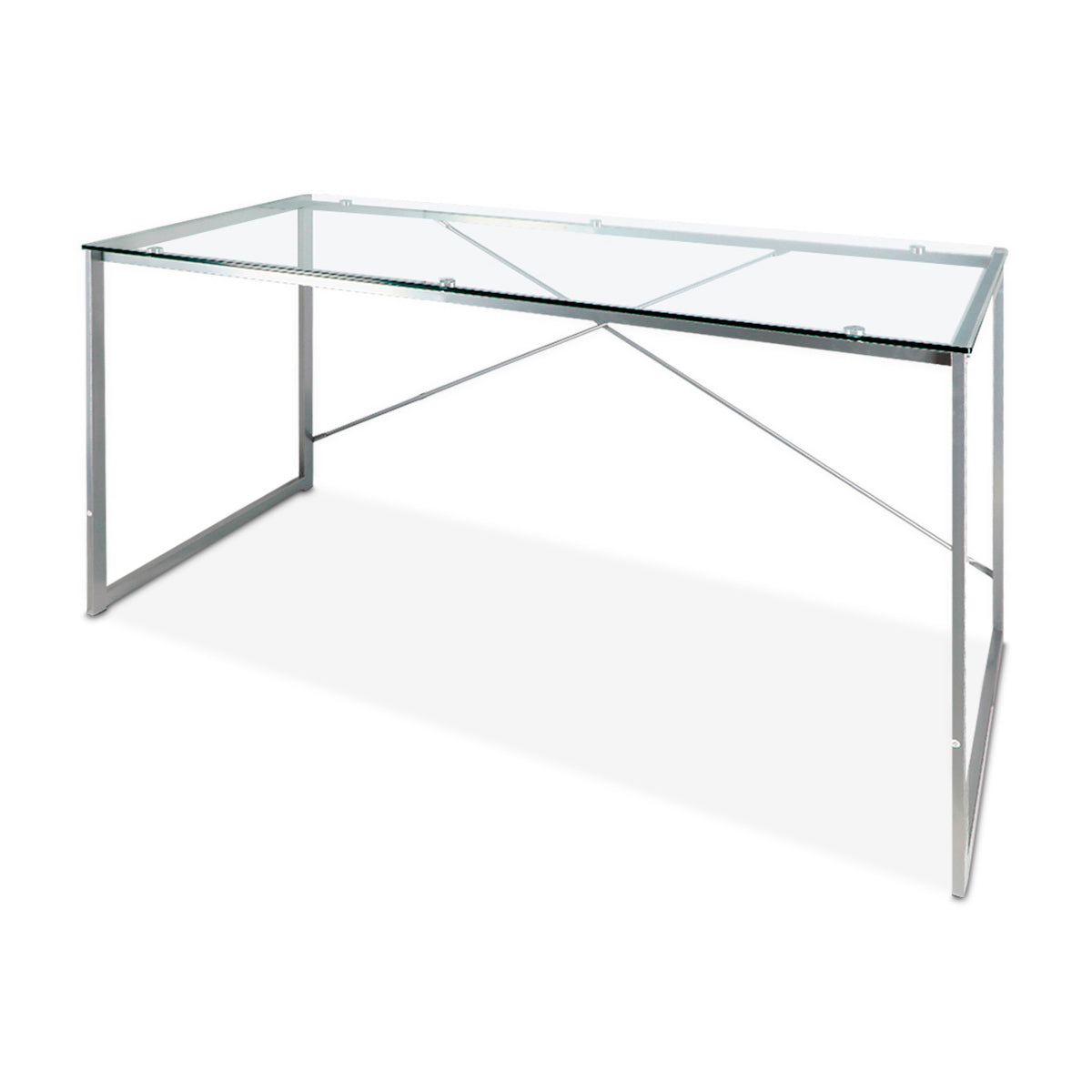 Escritorio Minimalista Sky Desk Vidrio Templado Gris