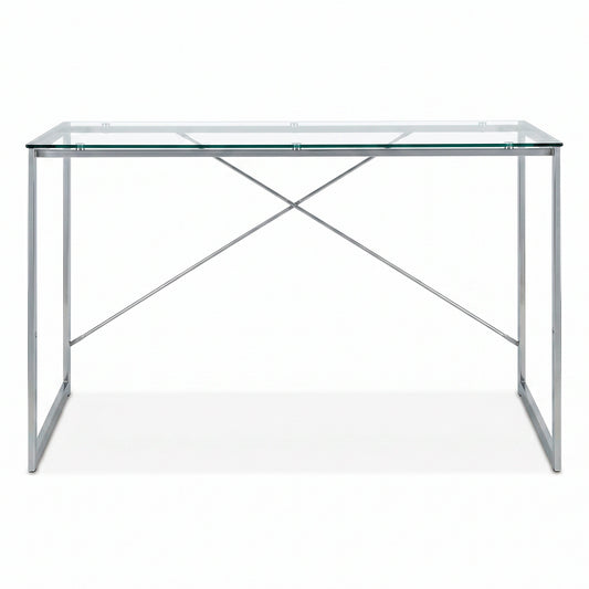 Escritorio Minimalista Sky Desk Vidrio Templado Gris
