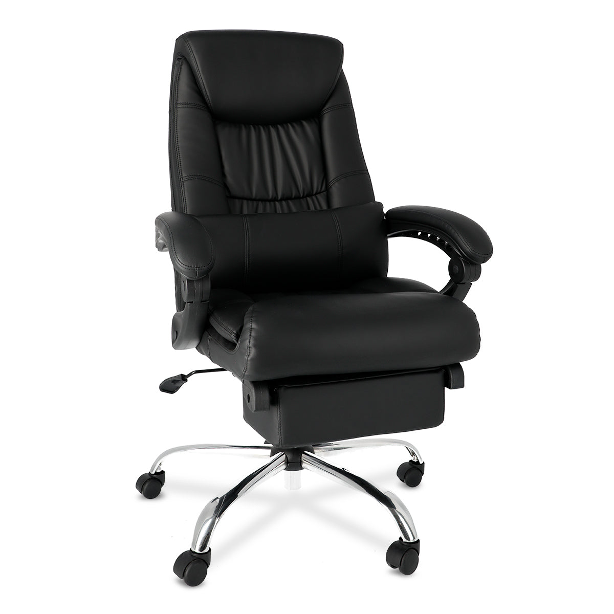 Silla Ejecutiva Techni Mobili Ergonomic Style Tipo Piel con Reposapiés Negro