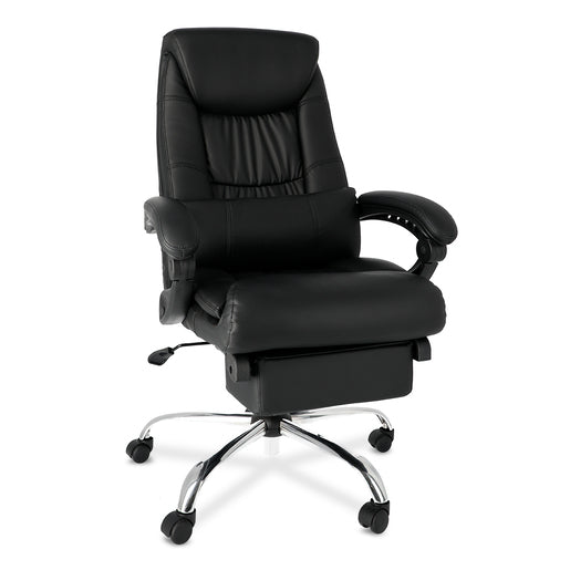 Silla Ejecutiva Techni Mobili Ergonomic Style Tipo Piel con Reposapiés Negro