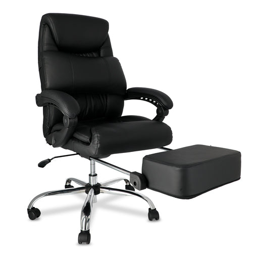 Silla Ejecutiva Techni Mobili Ergonomic Style Tipo Piel con Reposapiés Negro