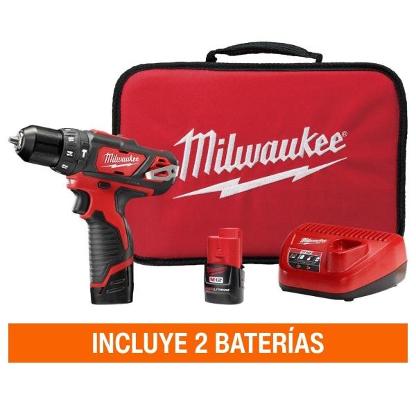 TALADRO ROTOMARTILLO INALÁMBRICO MILWAUKEE M12 DE 3/8 DE PULGADA