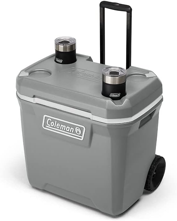 Coleman Serie 316 Hielera con Ruedas de 61,51 litros, Mantiene el Hielo por Dias, Color Gris, B08TYHVKR7