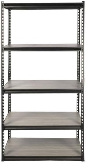 Genérico Estante de 5 Niveles de Acero 183 x 91.4 x 45.7 cm Negro Alacenamiento Organizador Rack Anaquel resistenter Hus