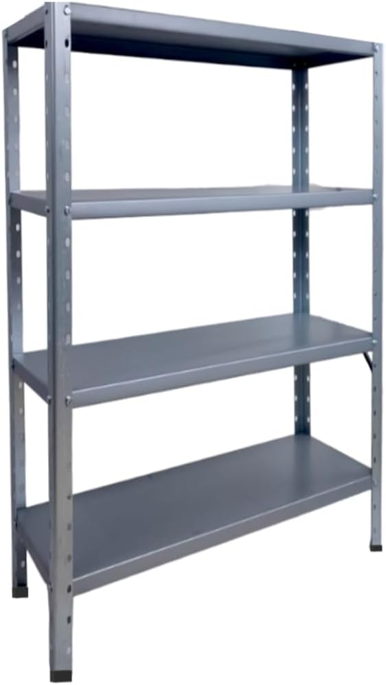 Anaquel Metálico de 4 Niveles 30×85×120 cm – Estante Resistente y Compacto para Almacén, Hogar, Oficina o Taller