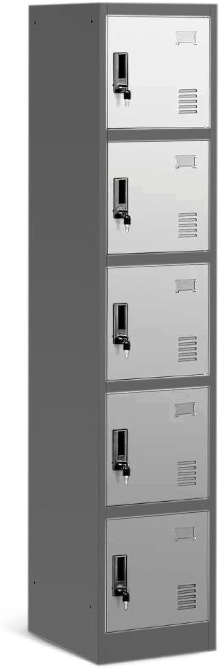 EKE Locker Metalico 185 X 38 X 45 Grande Almacenamiento Resistente Lockers Casilleros de Metal con Llave para Oficina Es