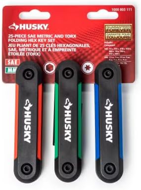 Juego de llaves hexagonales plegables SAE/métricas Husky con juego Torx adicional (3 piezas)