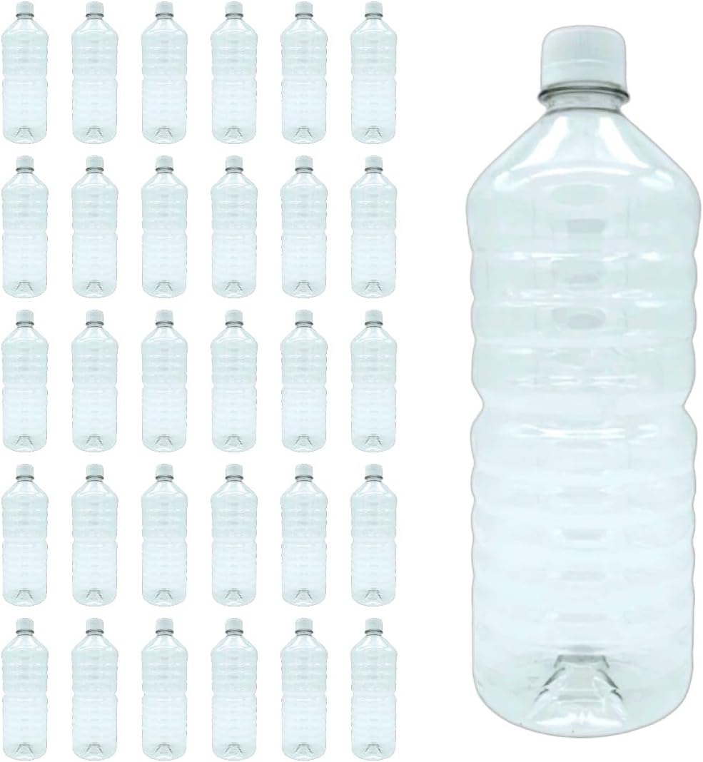 Envase Botella para Agua PET, Bebidas, 1 Litro, Tapa Inviolable con Cintillo de Seguridad, Libre de BPA, Transparente, G