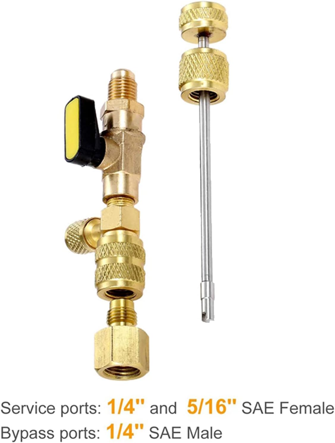 Almencla R410A R22 Extractor de núcleo de válvula de CA, doble tamaño de 1/4 y 5/16 pulgadas, instalación de extracción 