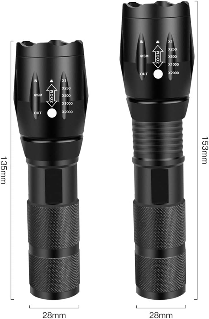 MOYAC Linterna LED Recargable 2 en 1, Lampara UV de Mano Portatil Camping