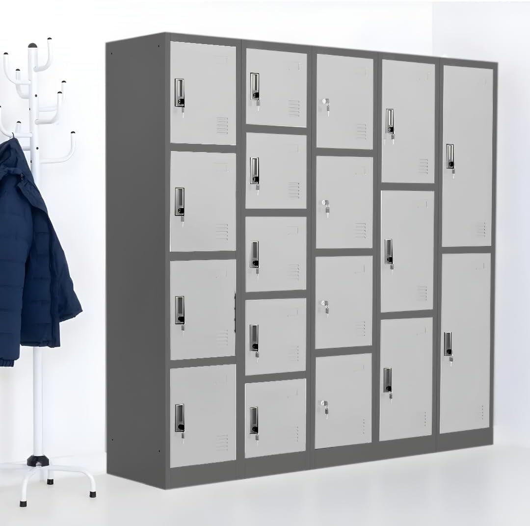 EKE Locker Metalico 185 X 38 X 45 Grande Almacenamiento Resistente Lockers Casilleros de Metal con Llave para Oficina Es