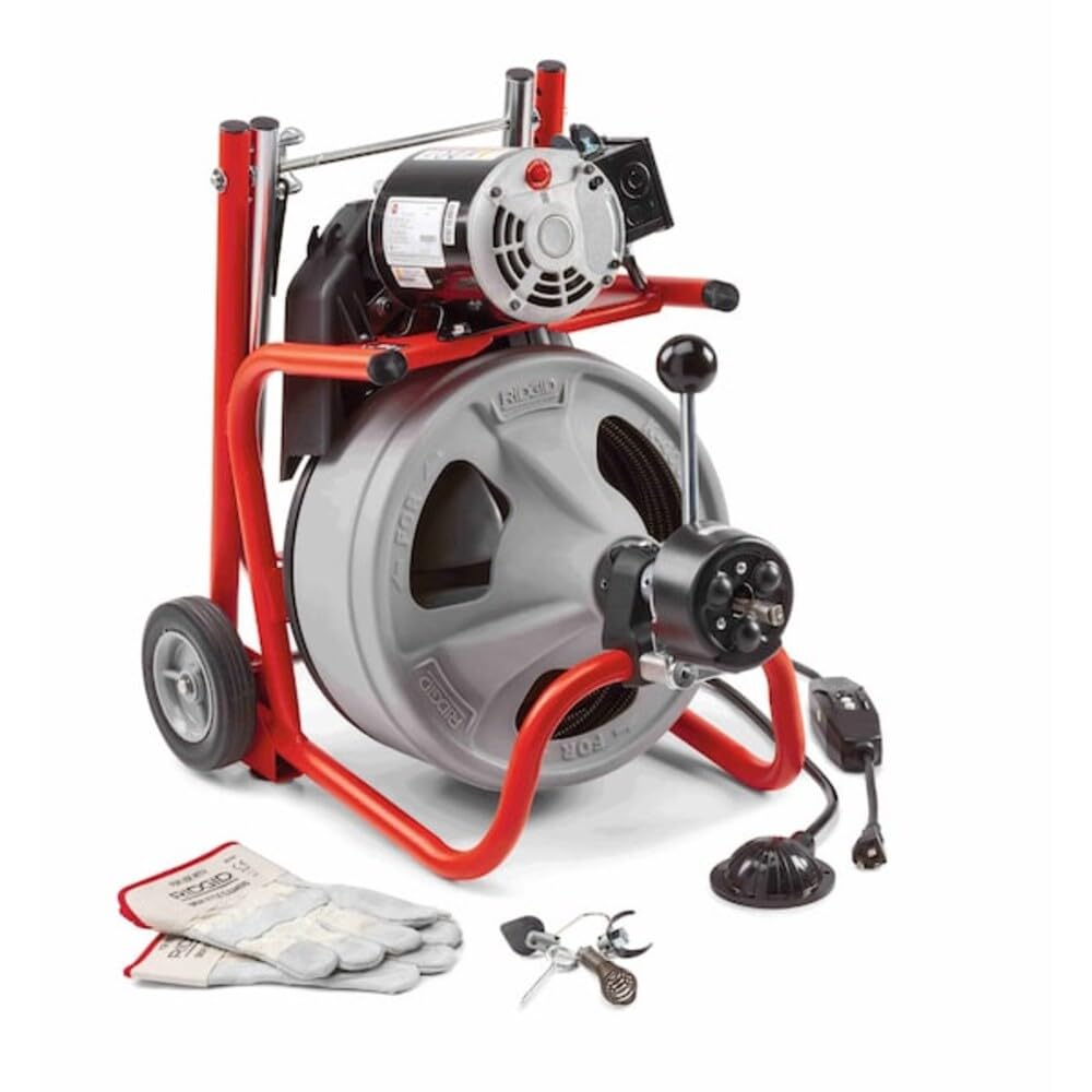 RIDGID - Máquina Destapacaños Profesional RIDGID K-400 120V, Cable 3/8" x 75 pies, Equipo de Limpieza de Drenaje de Alta