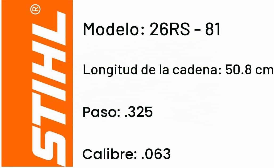 Stihl 26rs 81 Rapid Super Chainsaw Chain 50cm Bar .325 Pitch .063 Gauge