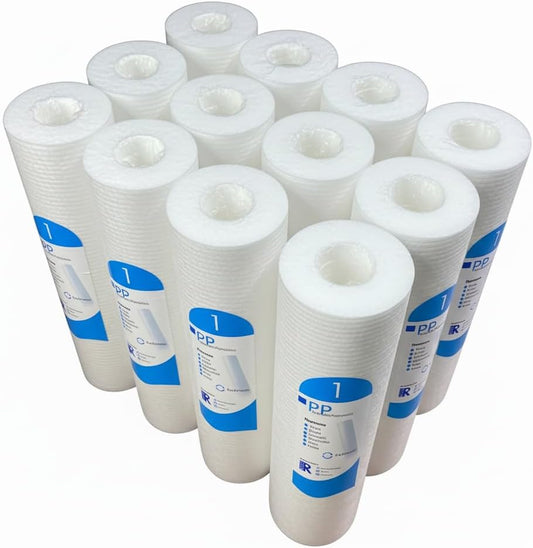 REYNOR Cartuchos de Sedimentos de Polipropileno, Paquete de 9 Piezas, 2.5 x 10 Pulgadas, Filtración 5 Micras, para Siste