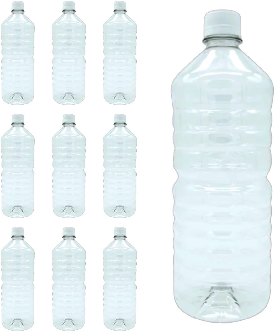Envase Botella para Agua PET, Bebidas, 1 Litro, Tapa Inviolable con Cintillo de Seguridad, Libre de BPA, Transparente, G