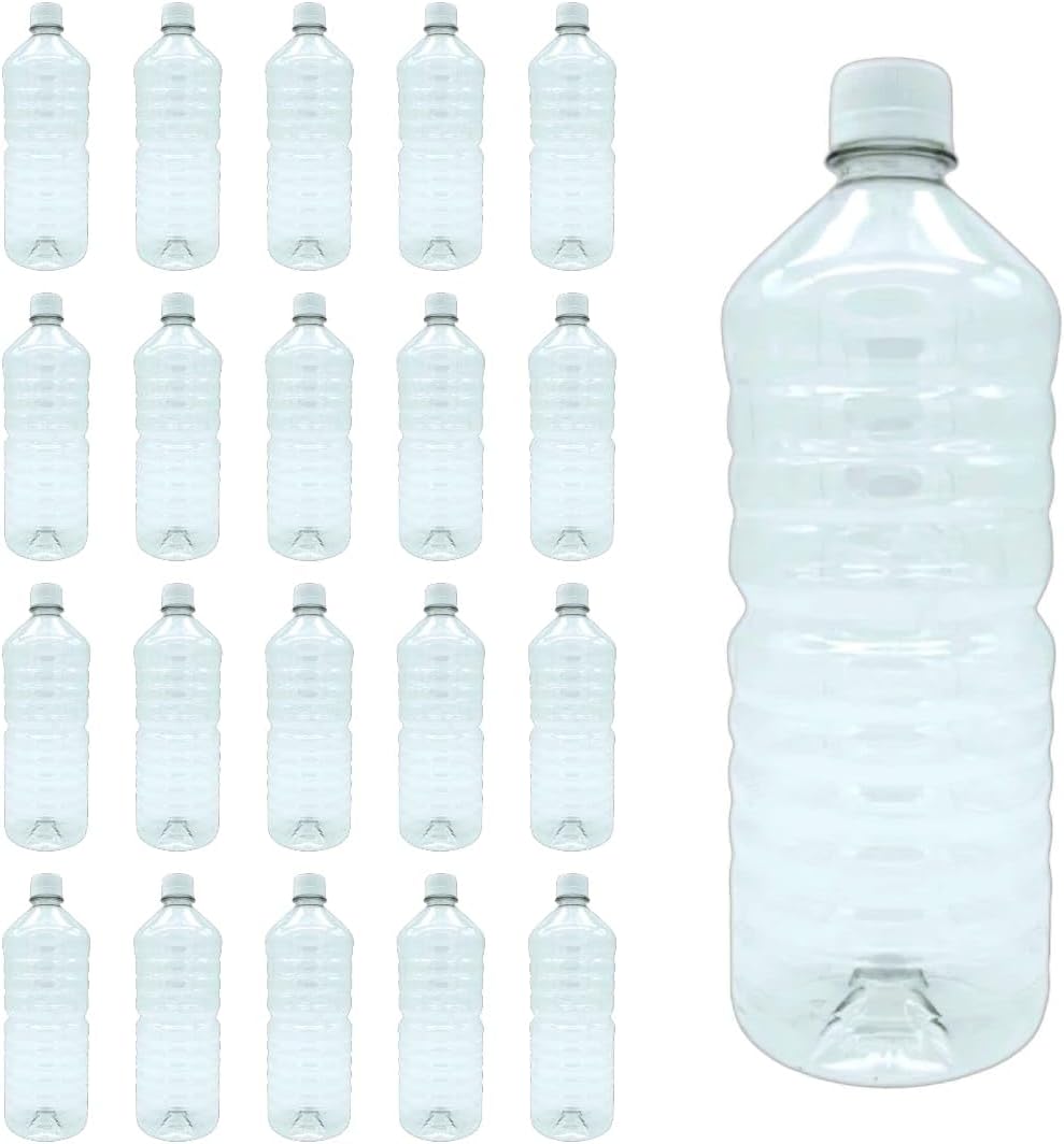 Envase Botella para Agua PET, Bebidas, 1 Litro, Tapa Inviolable con Cintillo de Seguridad, Libre de BPA, Transparente, G